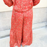 Escape To Comfort Satin Floral Pants
