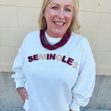 Varsity Charm Crew in White