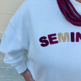 Varsity Charm Crew in White