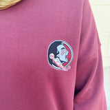 Lantern Sleeve Crew in Garnet