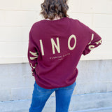 Lantern Sleeve Crew in Garnet