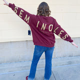 Lantern Sleeve Crew in Garnet