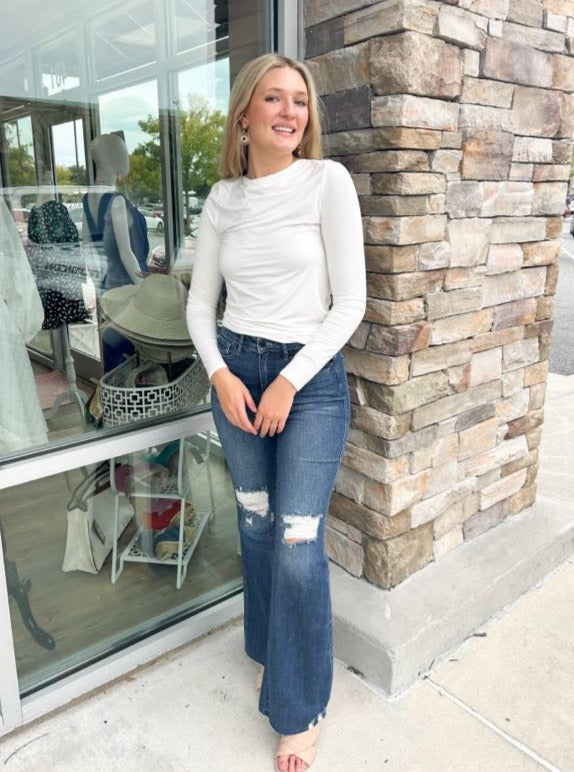 Never Pretend Boat Neck Top | Styled View