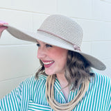 Straw Floppy Sun Hat-Natural