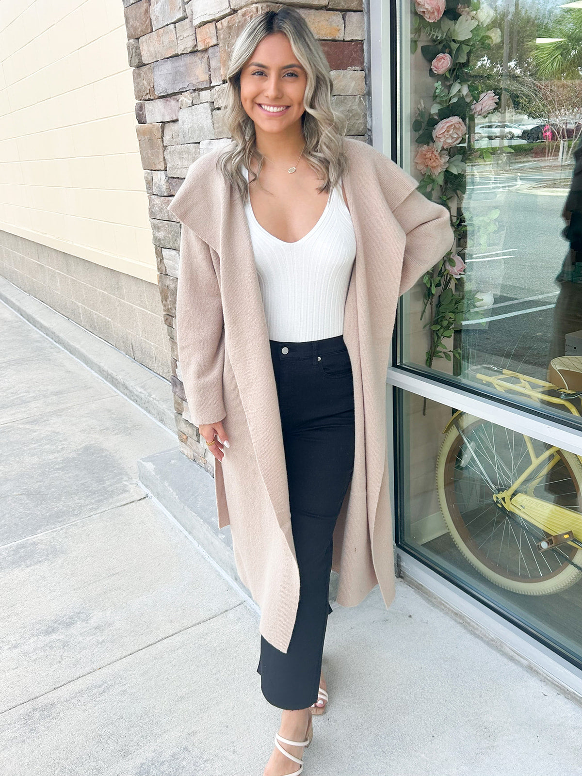 Lovely Tokens Drape Cardigan | Front View