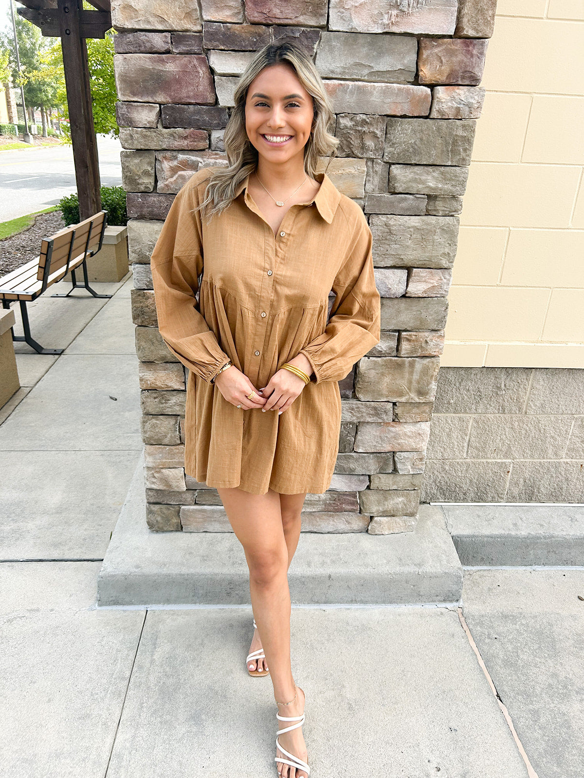 Mountain Views Button Down Dress | Front View