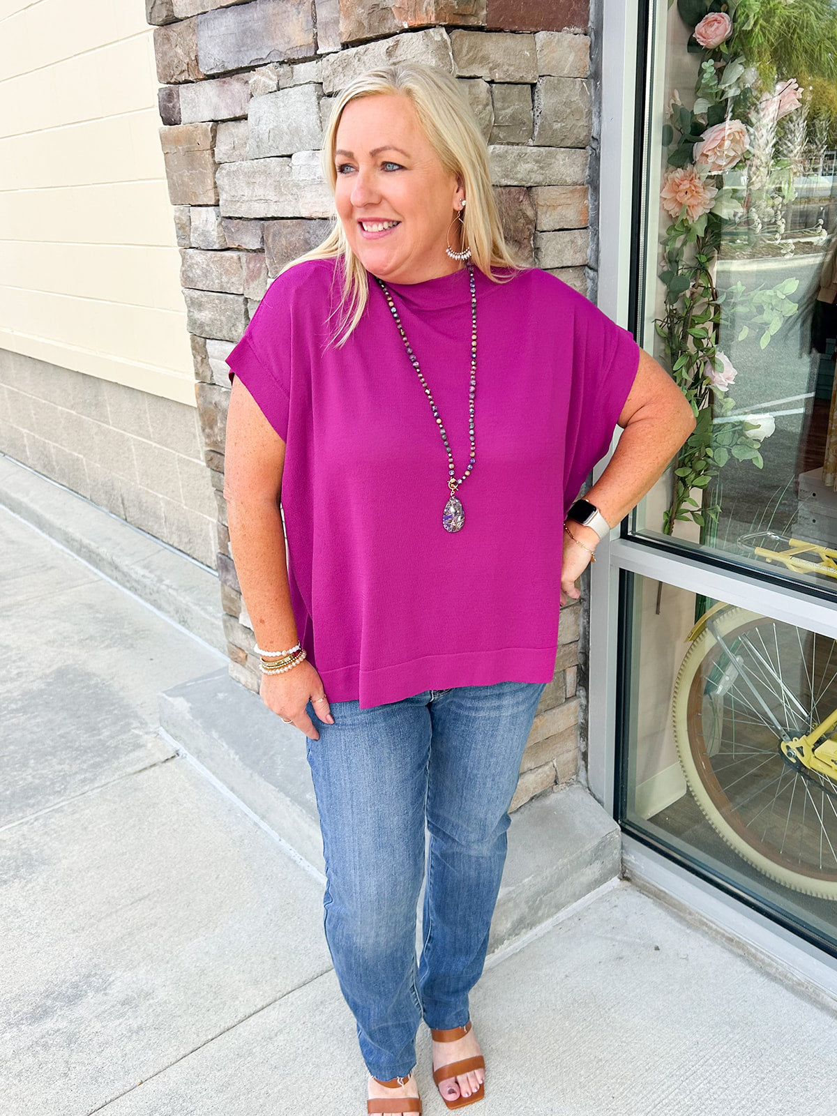 Memory Mile Boat Neck Top | Styled View