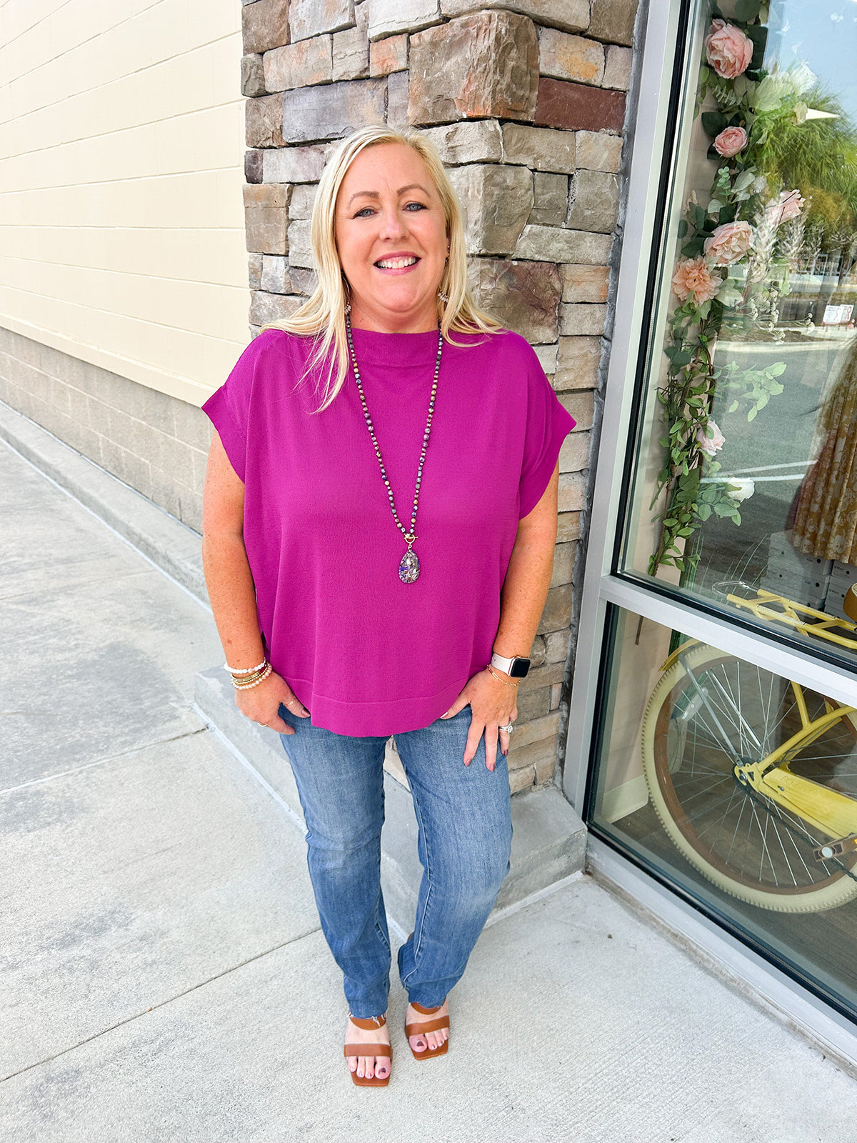 Memory Mile Boat Neck Top | Styled View