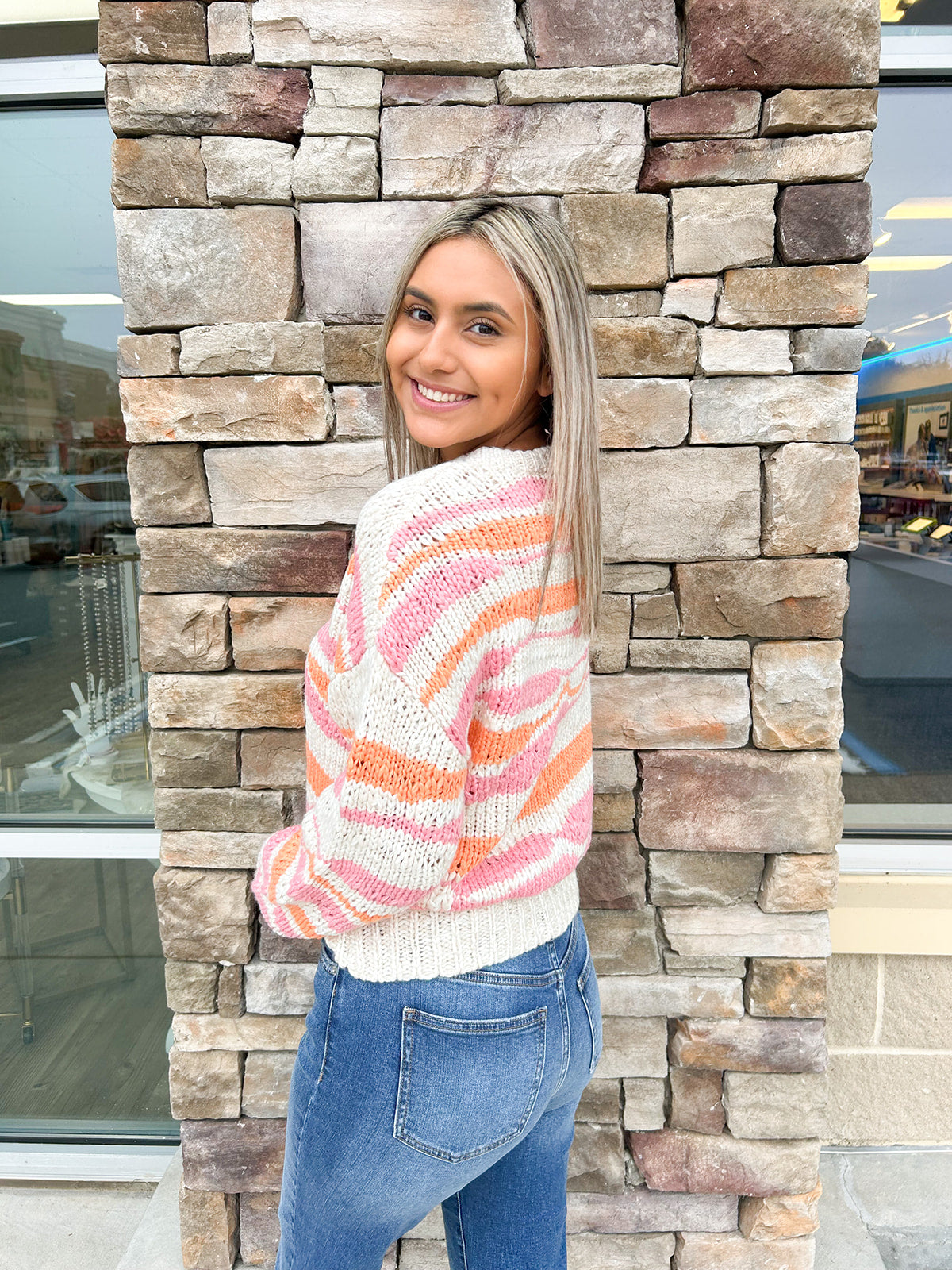 Chic and Sensible Sweater Knit Top | Side View