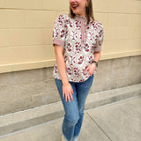 Golden Bloom Embroidered Top