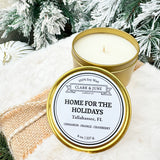 Home For The Holidays Tin Candle