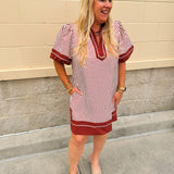 Horizon Stripe Lantern Mini Dress