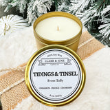 Tidings and Tinsel Tin Candle