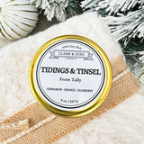 Tidings and Tinsel Tin Candle
