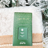 Capri Blue Crystal Pine Pura Diffuser Refill bottle with green and gold label.