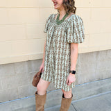 Golden Grove Smocked Mini Dress