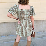 Golden Grove Smocked Mini Dress