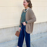 Cozy Essence Knit Cardigan in Camel