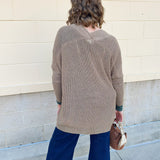 Cozy Essence Knit Cardigan in Camel