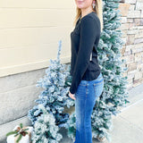 Dear John Nina Long Sleeve Top in Black