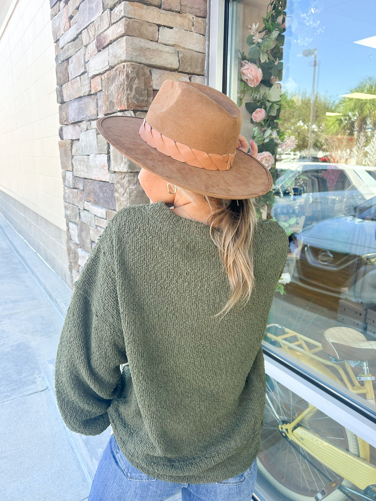 Snuggle Weather Sweater Top-Olive