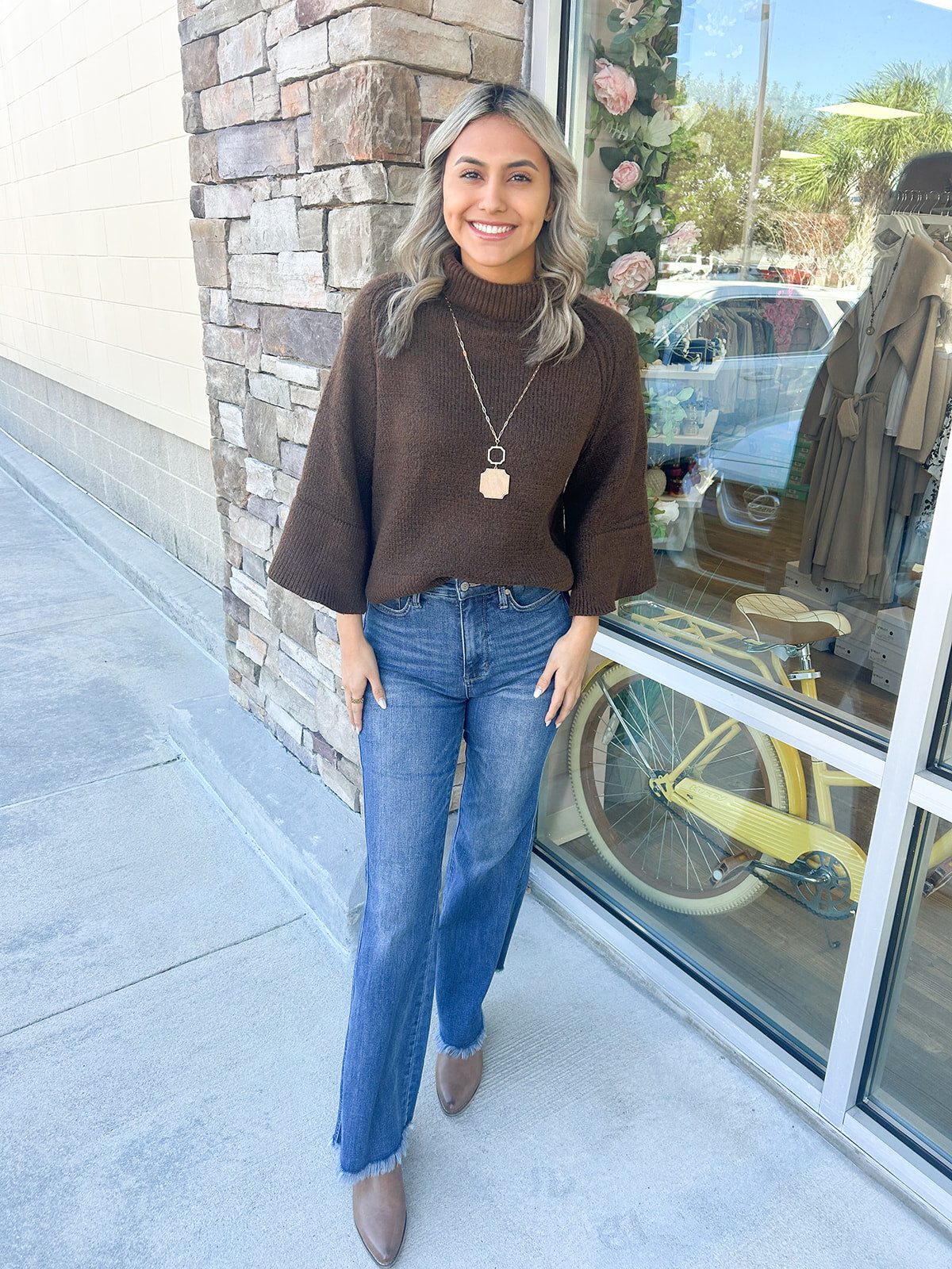 Cinnamon Lane Turtle Neck Sweater Top