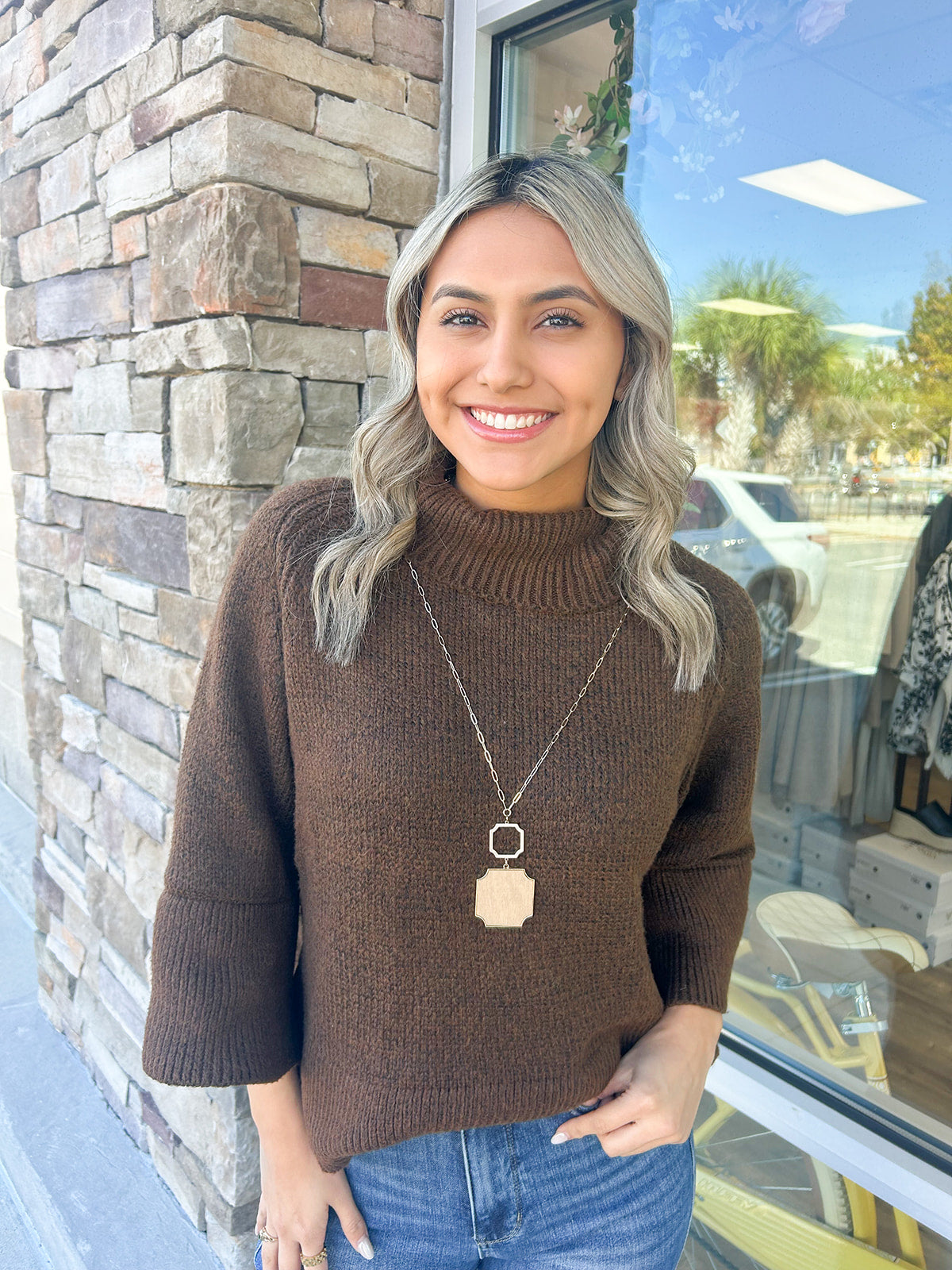 Cinnamon Lane Turtle Neck Sweater Top