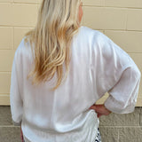 {FINAL SALE} Key to my Heart Satin Blouse {Made in Italy}