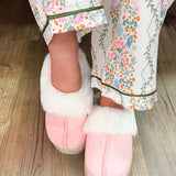Cloud Nine Sherpa-Lined Platform Slippers in Pink