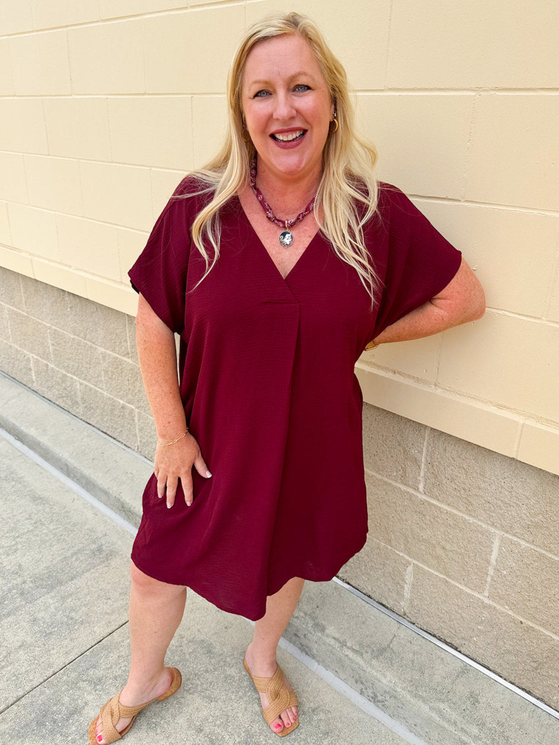 FSU bandana scarf necklace in garnet and gold with gold logo charm