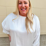 {FINAL SALE} Key to my Heart Satin Blouse {Made in Italy}