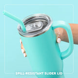 Garnet SWIG cup with handle and straw