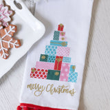 Mary Square Present Tree Tea Towel