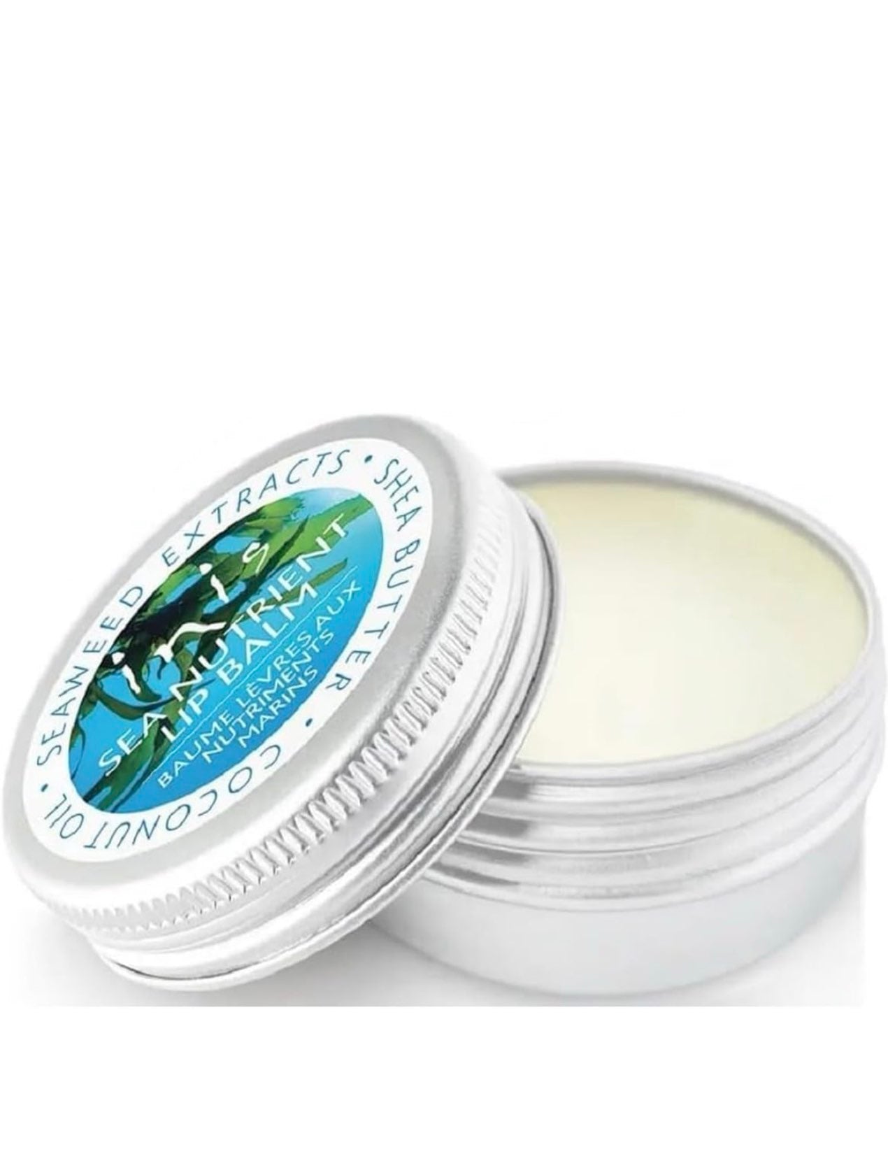 INIS lip balm in blue and white packaging with ocean-inspired branding