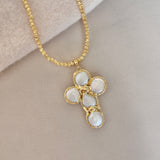 Pearl Cross Pendant on 18" Beam Chain