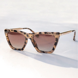 Sophia Polarized Sunglasses-Beige Tortoise/Gradient Brown Lens