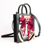 The Victory Lane Leather Clear Crossbody in Black
