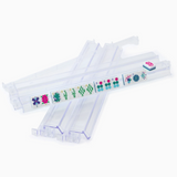 Set of four clear acrylic Mahjong racks with pushers