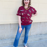 Glitz & Garnet FSU Sequin Top