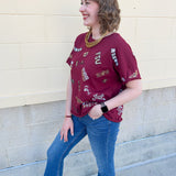 Glitz & Garnet FSU Sequin Top