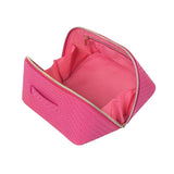{FINAL SALE} Herringbone Beauty Bag Medium Raspberry