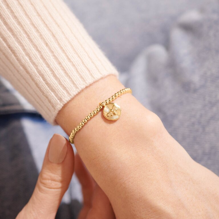 A Little 'Bee Lucky' Bracelet in Gold-Tone Plating | Front View