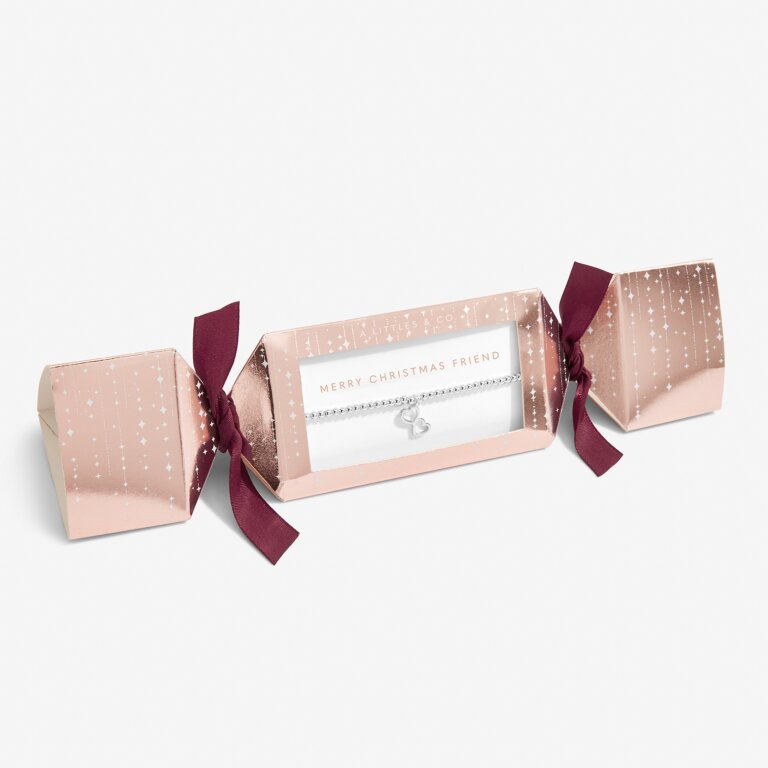 Christmas Gift Box 'Merry Christmas Friend' Bracelet in Silver Plating