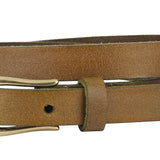 Everyday Skinny Brass Buckle Leather Belt
