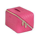 {FINAL SALE} Herringbone Beauty Bag Medium Raspberry