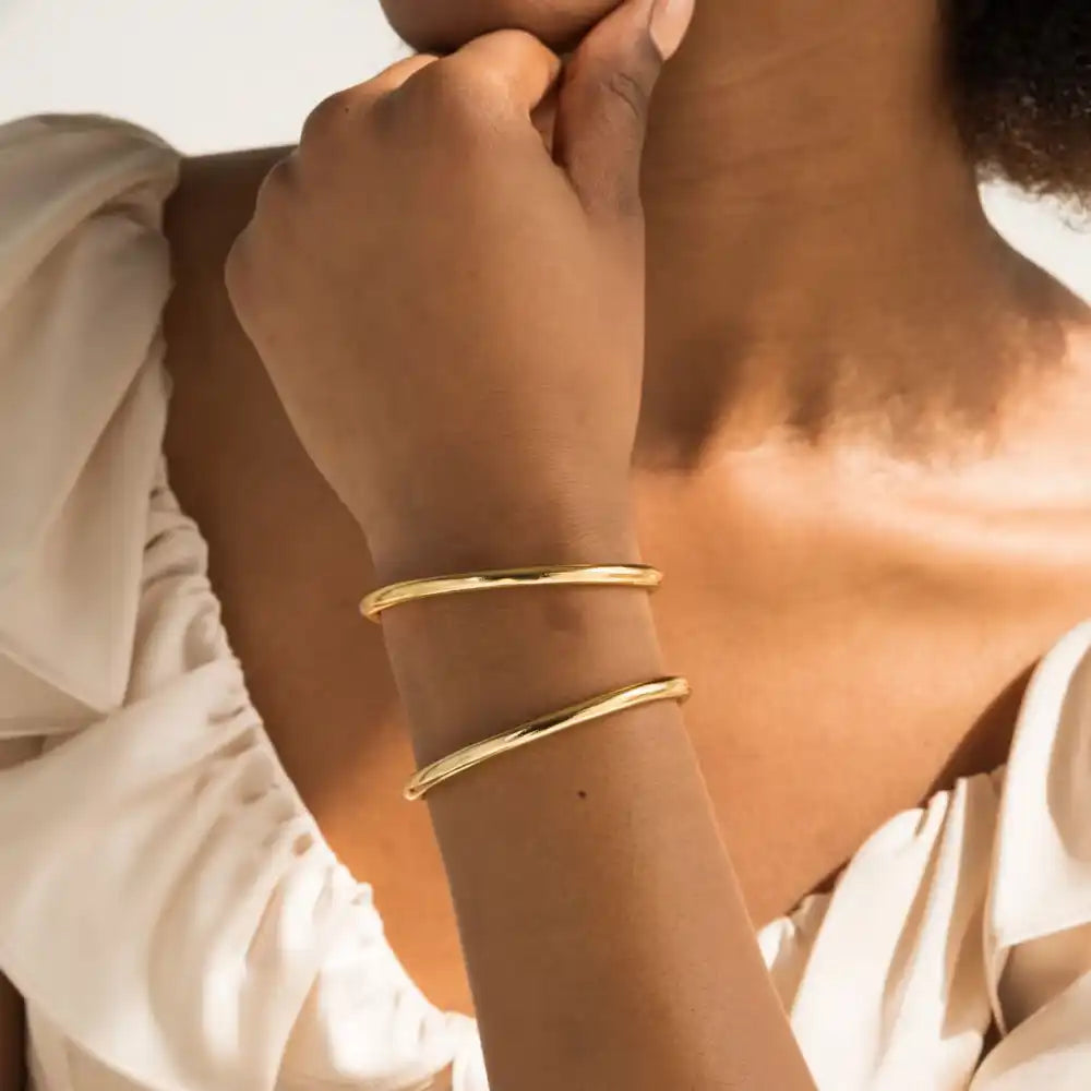 Twin Gold Bangle