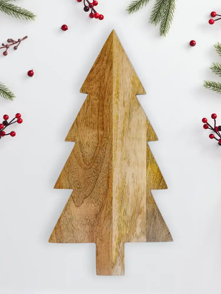 Christmas Tree Wood Serving Board