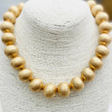 Brushed Gold Big Ball Necklace