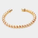 Metal Telephone Cord Cuff Bracelet | Gold