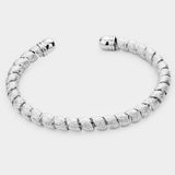 Metal Telephone Cord Cuff Bracelet | Silver